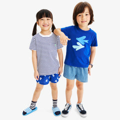 Clearance kids gauze beach short in bluejays