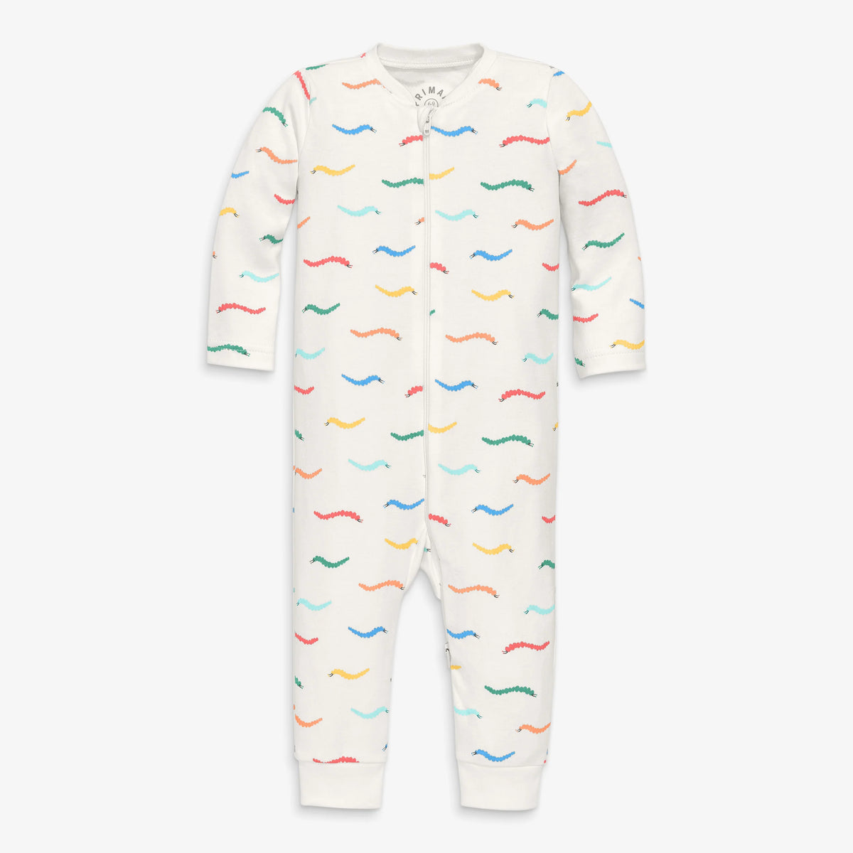 Baby organic zip romper in baby bugs