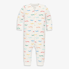 Baby organic zip romper in baby bugs