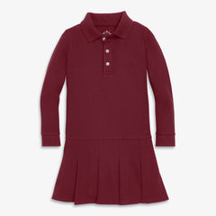 Kids long sleeve pique polo dress