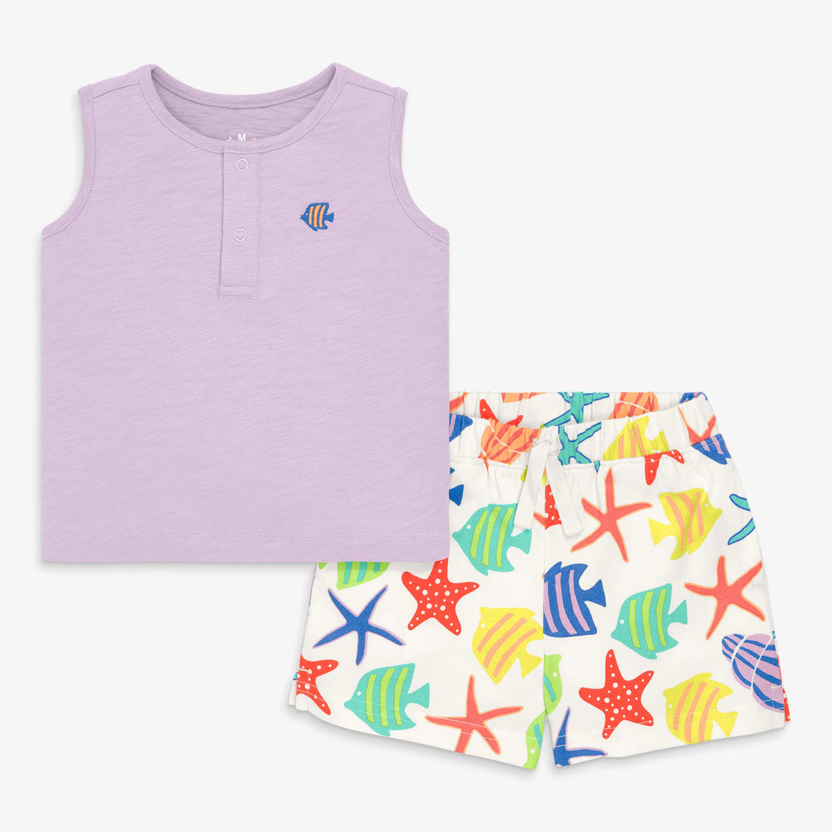 Baby tank & shorts set in under the sea