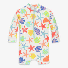 Baby one-piece rash guard in under the sea