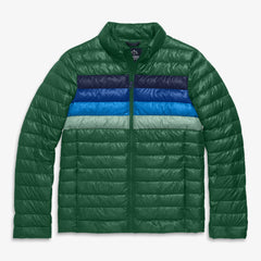 Unisex fit lightweight puffer jacket in stripe