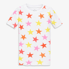 Clearance kids organic short sleeve pj top in cutout star