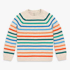 Kids crewneck sweater in rainbow stripe