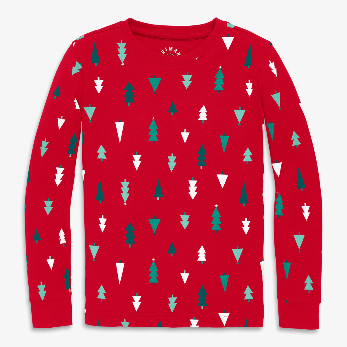 Clearance kids organic long sleeve pj top in twinkly trees