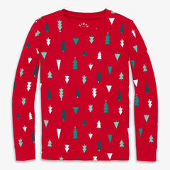 Clearance kids organic long sleeve pj top in twinkly trees