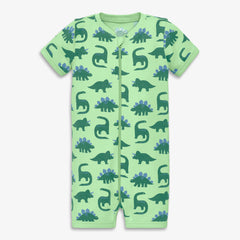 Baby organic zip shortie in dinos