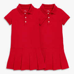 Kids pique polo dress 2-pack