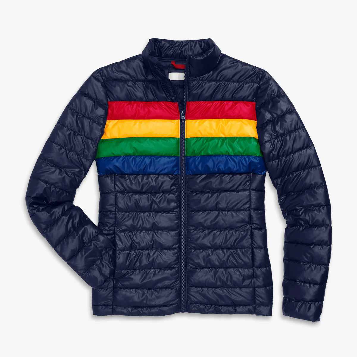 Women's fit lightweight puffer jacket in stripe