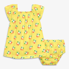 Clearance baby picnic dress & bloomer set in rainbow cutout suns