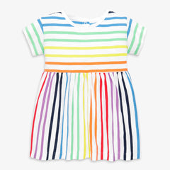 Clearance baby dress in rainbow stripe