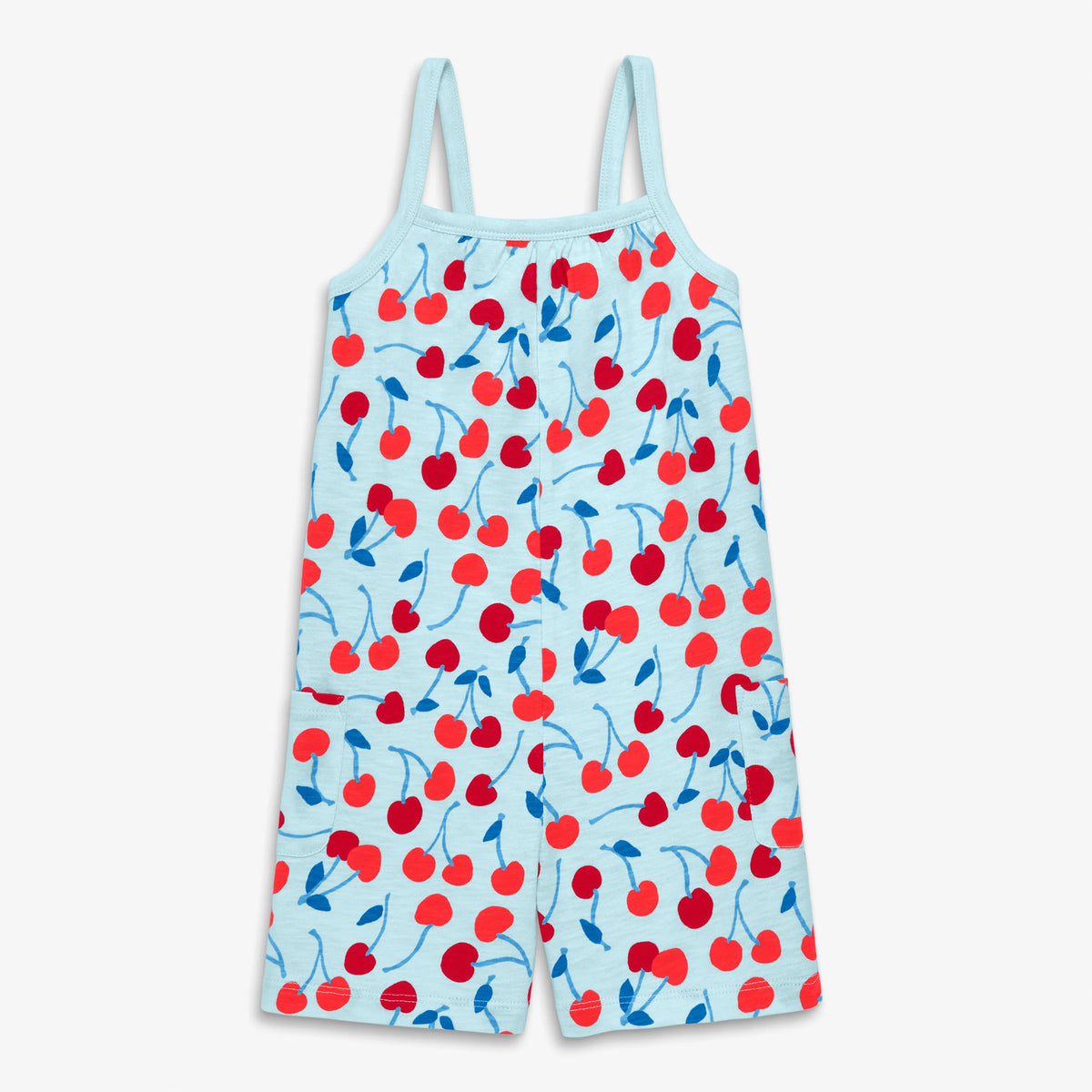 Clearance kids tank romper in cherries