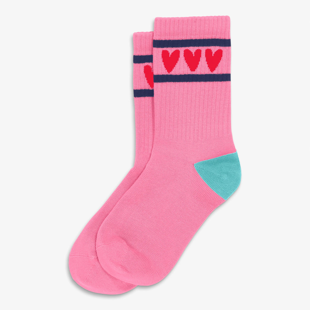 Kids athletic socks with hearts
