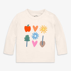 Baby long sleeve rainbow garden tee