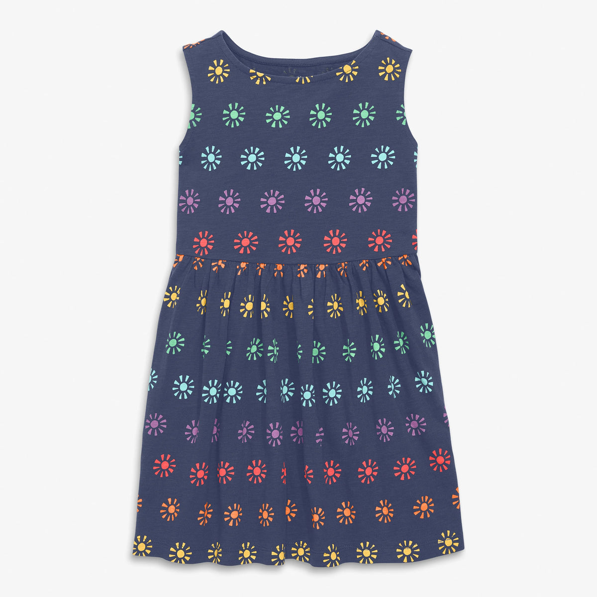 Clearance kids recess dress in rainbow cutout suns