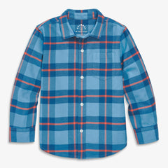 Clearance kids long sleeve flannel plaid button down