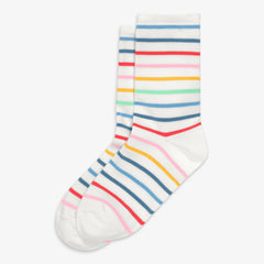 Adult crew sock in rainbow stripe