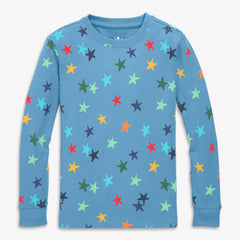 Clearance kids organic long sleeve pj top in confetti stars