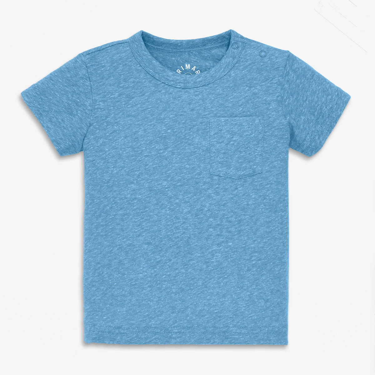 Baby heathered short sleeve pocket tee