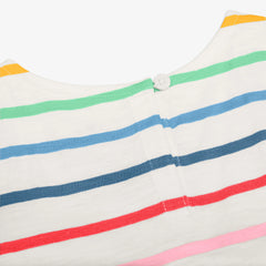 Kids backyard dress in rainbow stripe