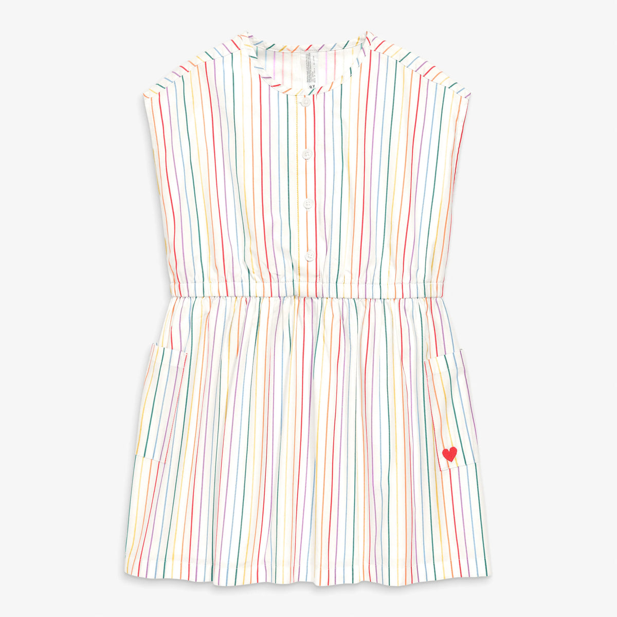 Clearance kids picnic dress in rainbow pinstripe