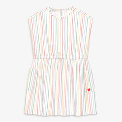 Clearance kids picnic dress in rainbow pinstripe