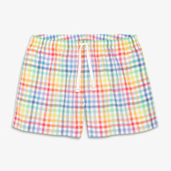 Women's fit PJ short in rainbow plaid