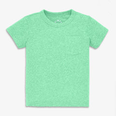 Baby heathered short sleeve pocket tee