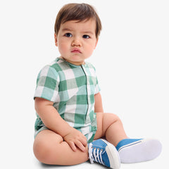 Clearance baby henley picnic shortie in gingham