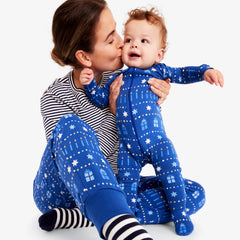 Clearance baby organic zip footie in festive lights