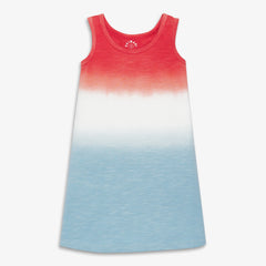 Clearance kids tank dress in dip-dye