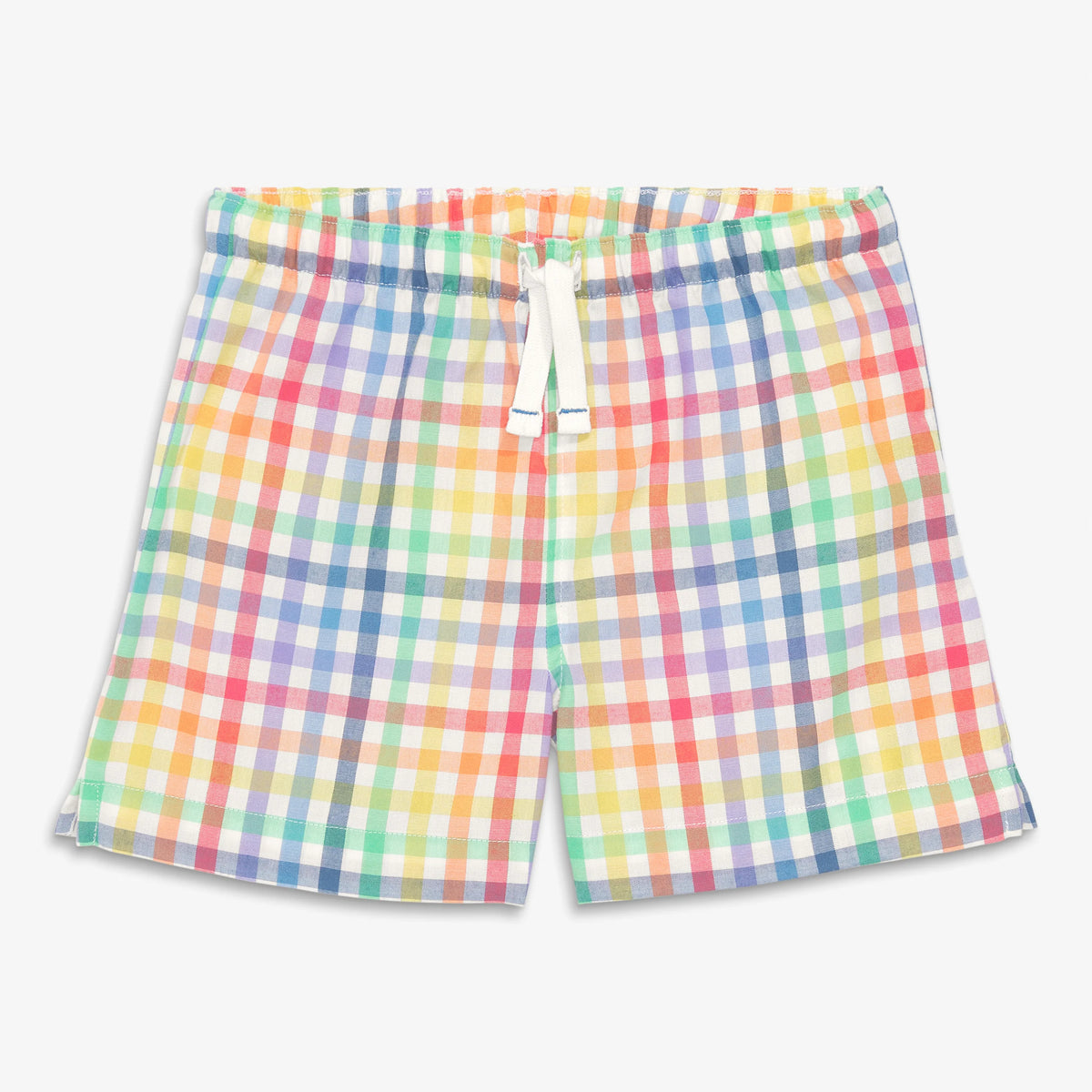 Kids PJ short in rainbow plaid