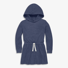 Clearance kids heathered waffle hoodie drawstring dress