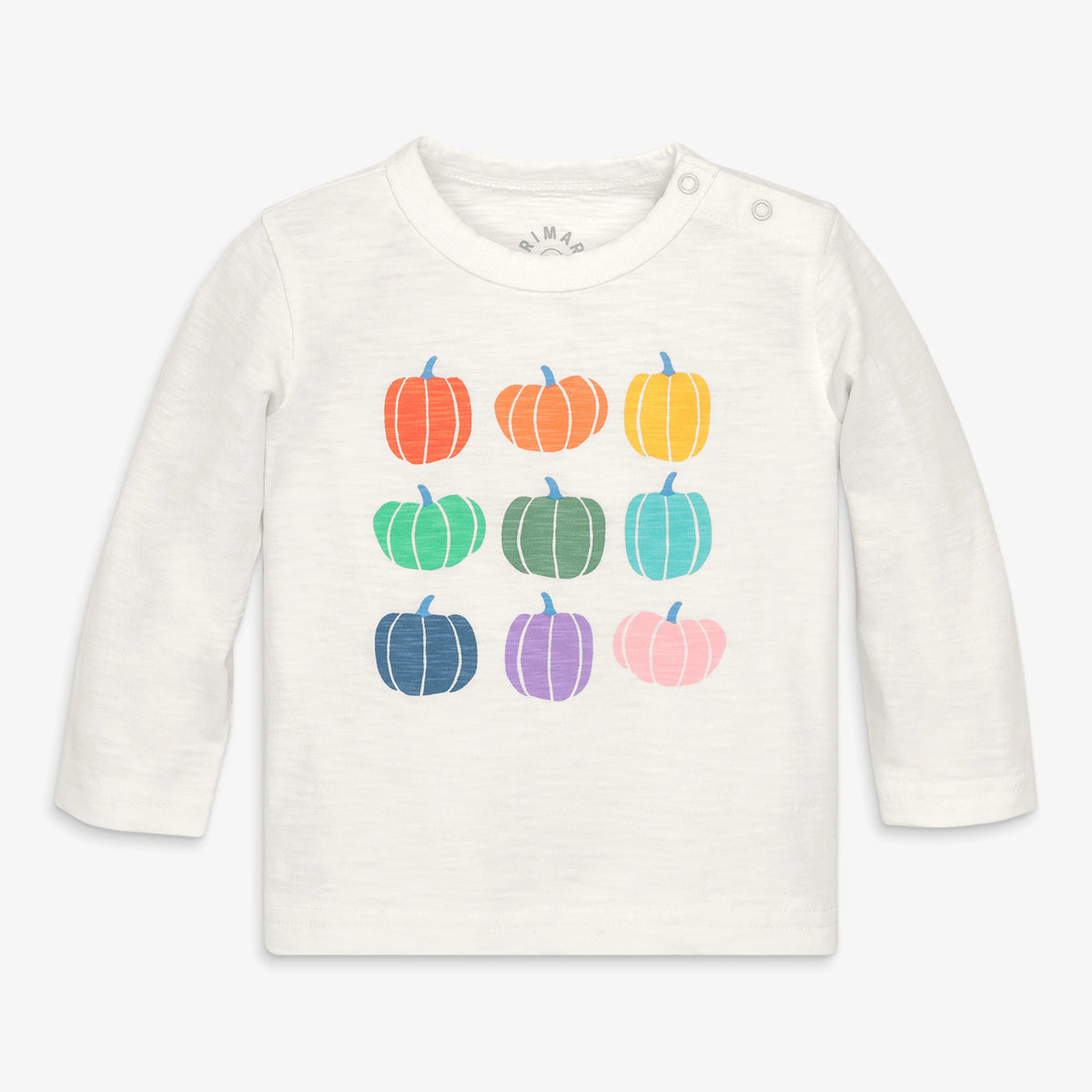Baby long sleeve rainbow pumpkin tee