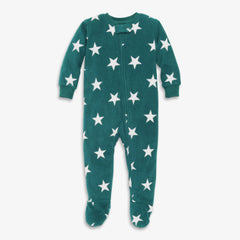 Clearance baby fleece zip footie in star