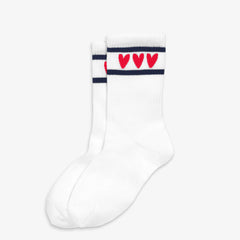 Adult heart athletic socks