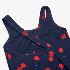 Kids tank swimsuit in cherries