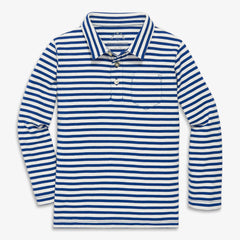 Kids long sleeve polo in stripe