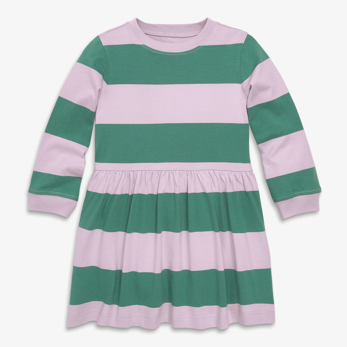 Kids long sleeve easy dress in stripe