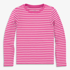 Kids long sleeve rib tee in stripe