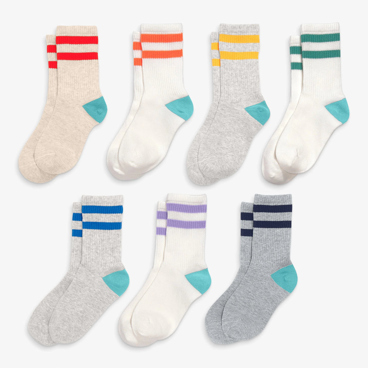 Kids athletic sock 7-pack