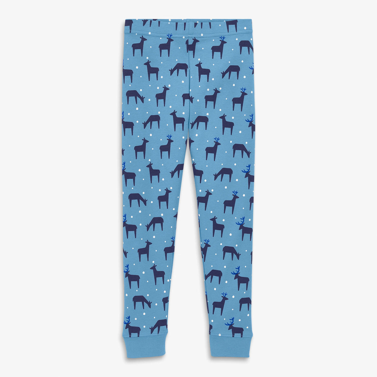 Clearance kids organic PJ pant in snowy reindeer