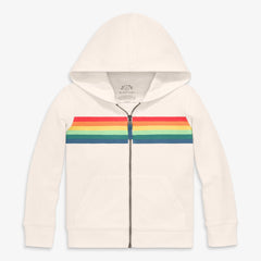 Clearance kids rainbow banner zip hoodie
