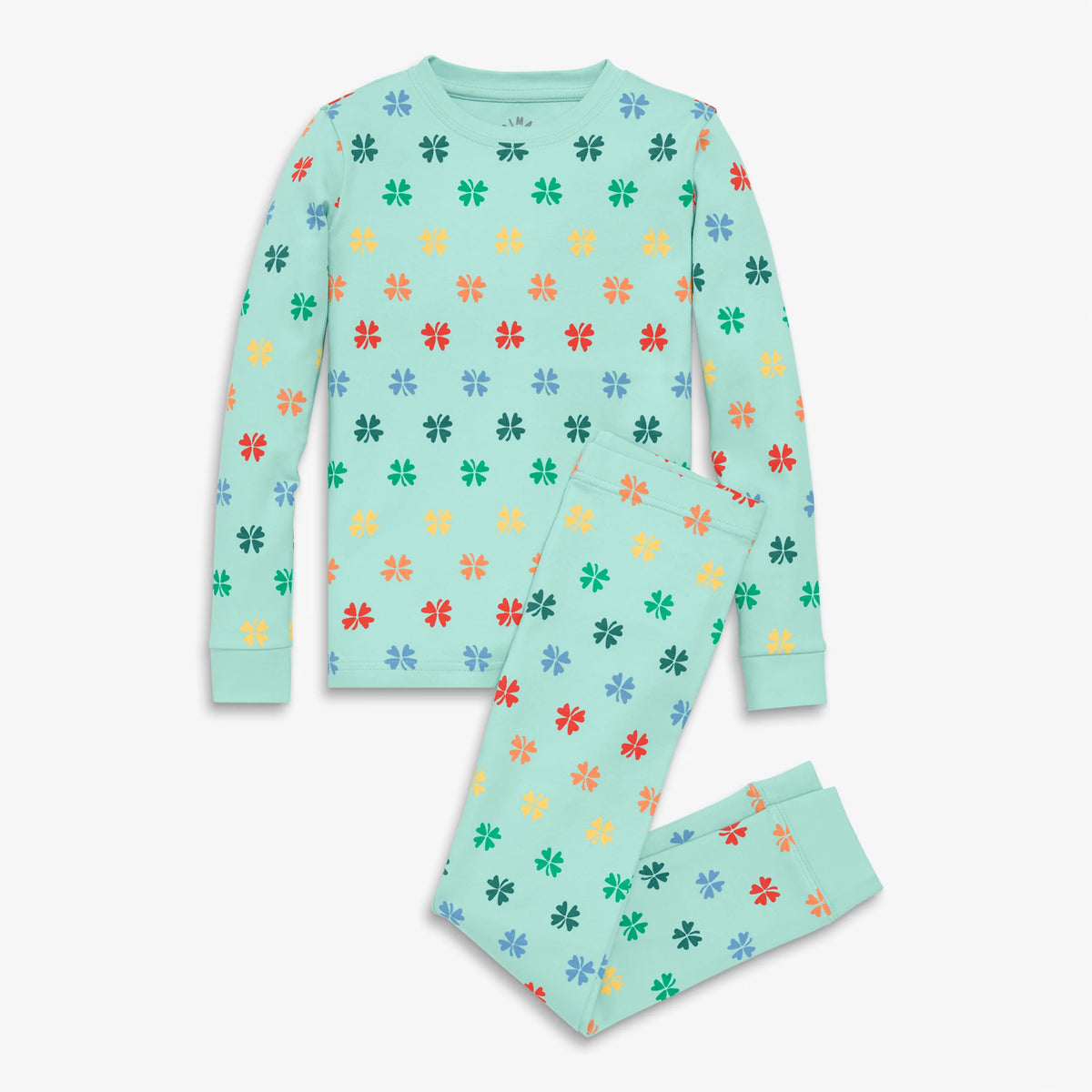 Clearance Kids organic rainbow clovers PJ set