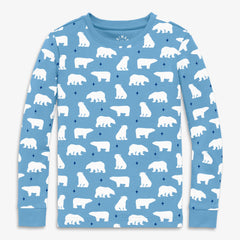Clearance kids organic long sleeve pj top in bear hugs