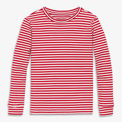 Kids organic long sleeve PJ top in stripe