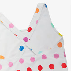 Clearance kids tank swimsuit in rainbow dot