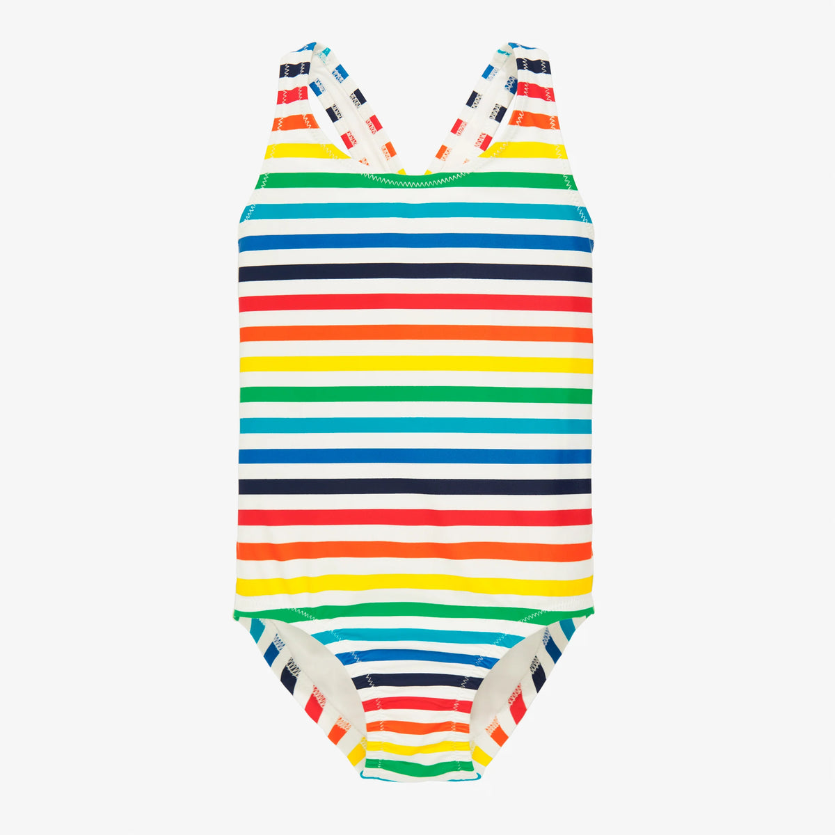 Clearance kids tank swimsuit in rainbow stripe