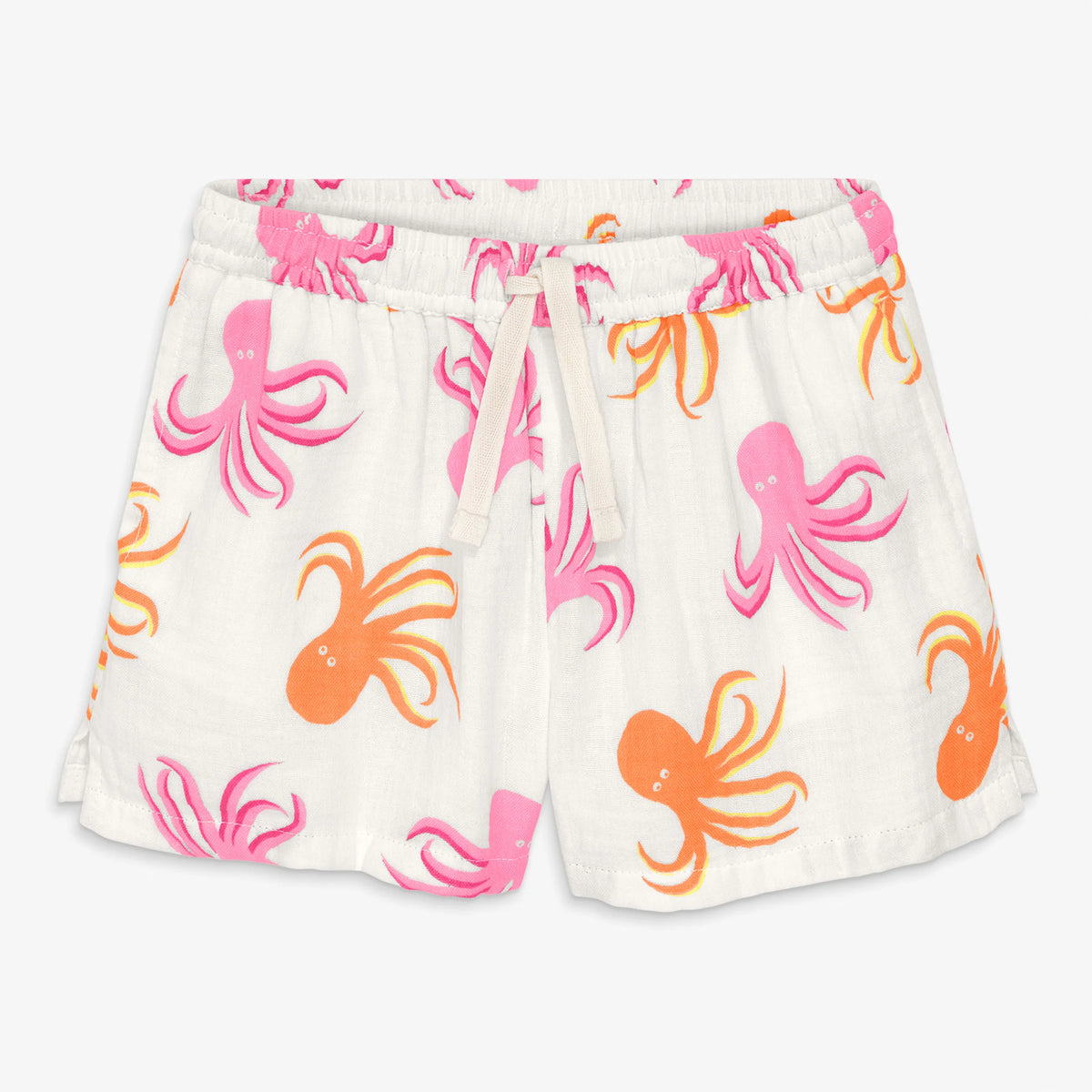 Kids cotton gauze beach short in octopus pals